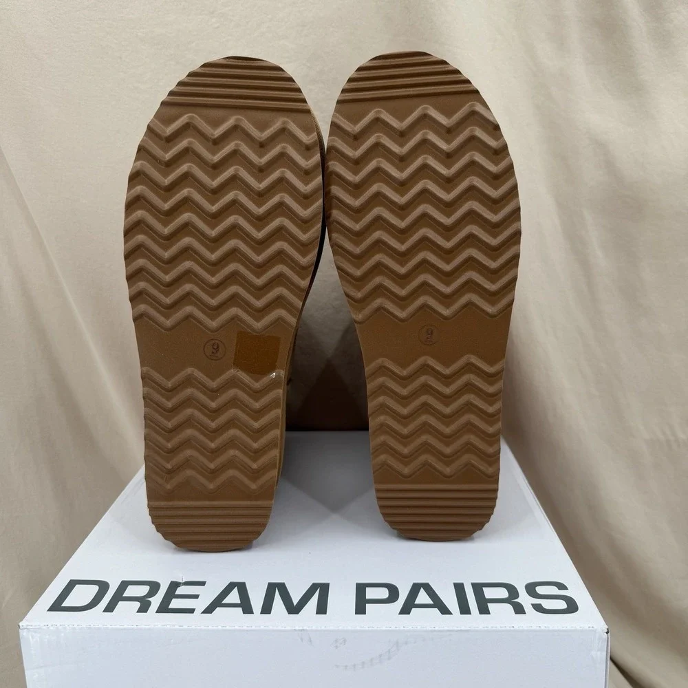 Dream Pairs Platform Suede Boots Women 9 Chestnut Water Resistant DIY Bows‎